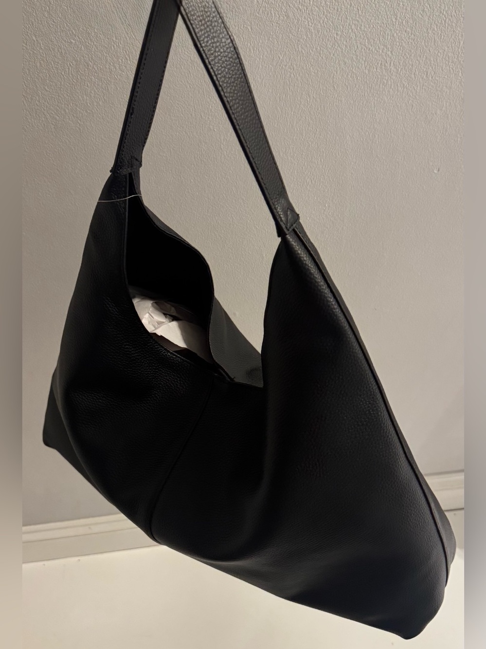 AQUA Slouchy Leather Hobo Tote NEW - Picture 14 of 16